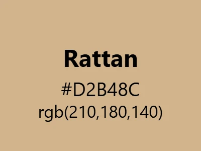 Visual example of rattan color with its warm, natural appearance