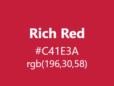 Visual example of rich red color with its deep, luxurious appearance
