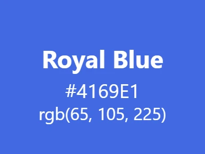 Visual example of royal blue color with its vibrant, regal appearance