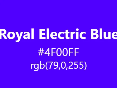 Visual example of royal electric blue color with its majestic, vibrant appearance