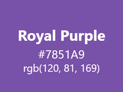 Visual example of royal purple color with its regal, majestic appearance