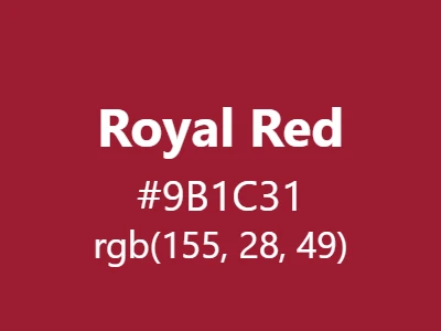 Visual example of royal red color with its rich, majestic appearance