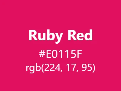 Visual example of ruby red color with its deep, pinkish-red gemstone appearance