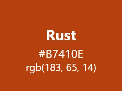 Visual example of rust color with its weathered, reddish-brown appearance