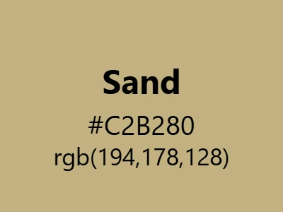 Visual example of sand color with its natural, earthy appearance