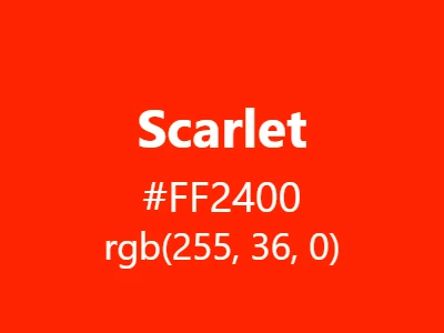 Visual example of scarlet color with its rich, vibrant appearance