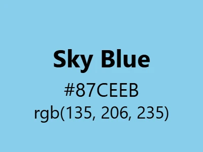 Visual example of sky blue color with its fresh, airy appearance