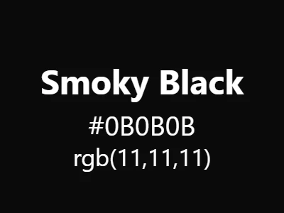 Visual example of smoky black color with its deep, hazy black appearance with subtle translucency