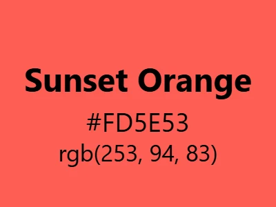 Visual example of sunset orange color with its warm, romantic appearance