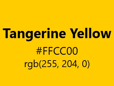 Visual example of tangerine yellow color with its vibrant, citrus-inspired appearance