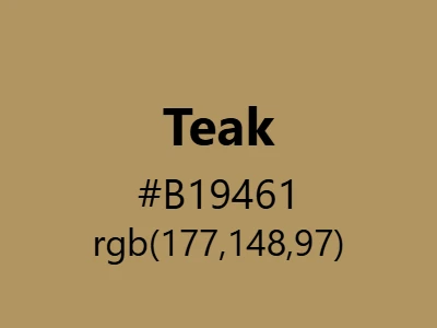 Visual example of teak color with its warm, golden-brown appearance