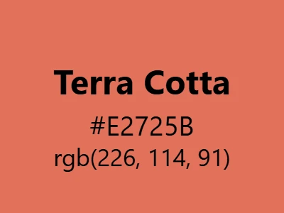 Visual example of terra cotta color with its earthy, warm appearance