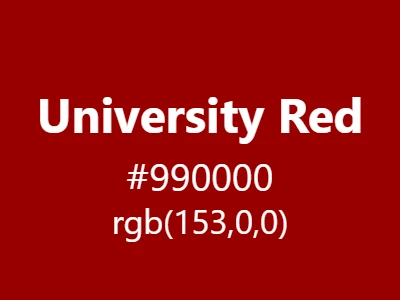 Visual example of university red color with its academic, traditional appearance