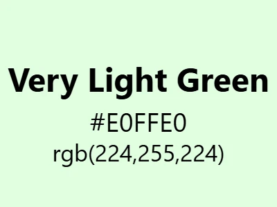 Visual example of very light green color with its delicate, ethereal appearance
