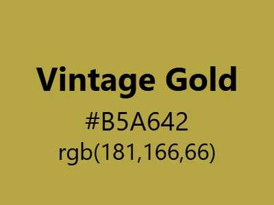 Visual example of vintage gold color with its nostalgic, aged appearance