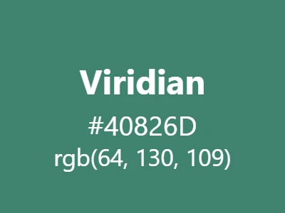Visual example of viridian color with its sophisticated, historical appearance
