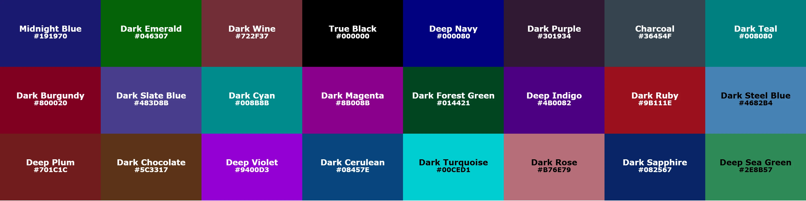Deep Winter color palette visualization