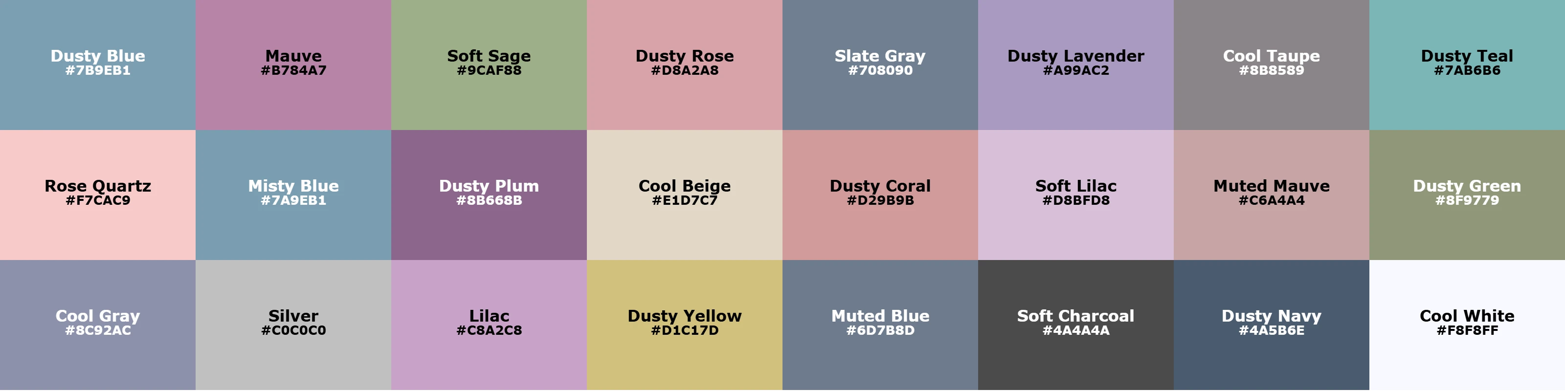 Soft Summer color palette visualization